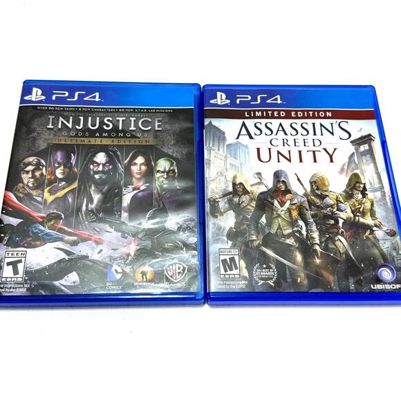 2 PS4 Games Injustice Gods Among Us Ultimate Edition Assassins Creed Unity Ltd